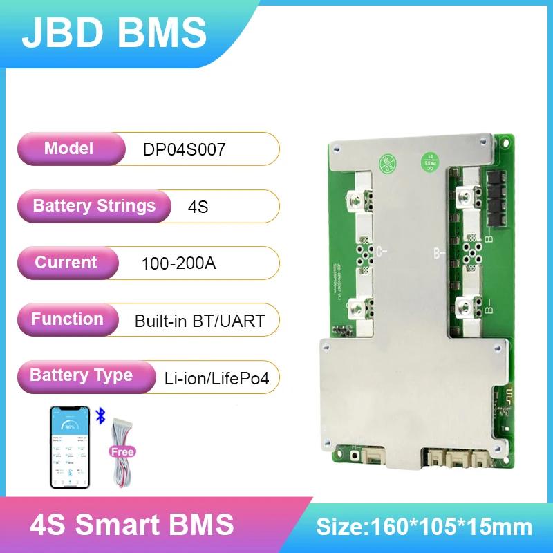 JBD BMS Ʈ 4S LiFePo4 ڵ õ  Ƭ ̿ ͸ ȣ ,  BT UART , 12V, 100A, 150A, 200A